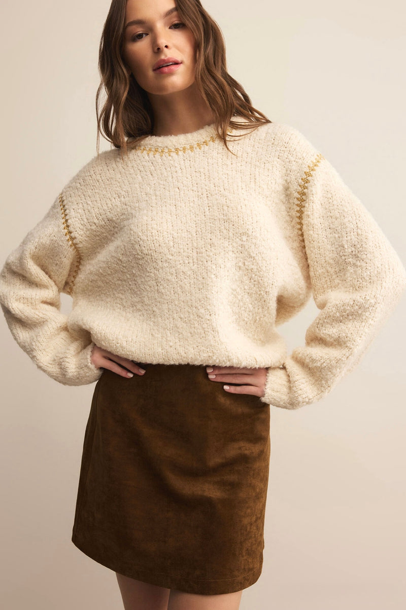 ciera faux suede mini skirt | coconut