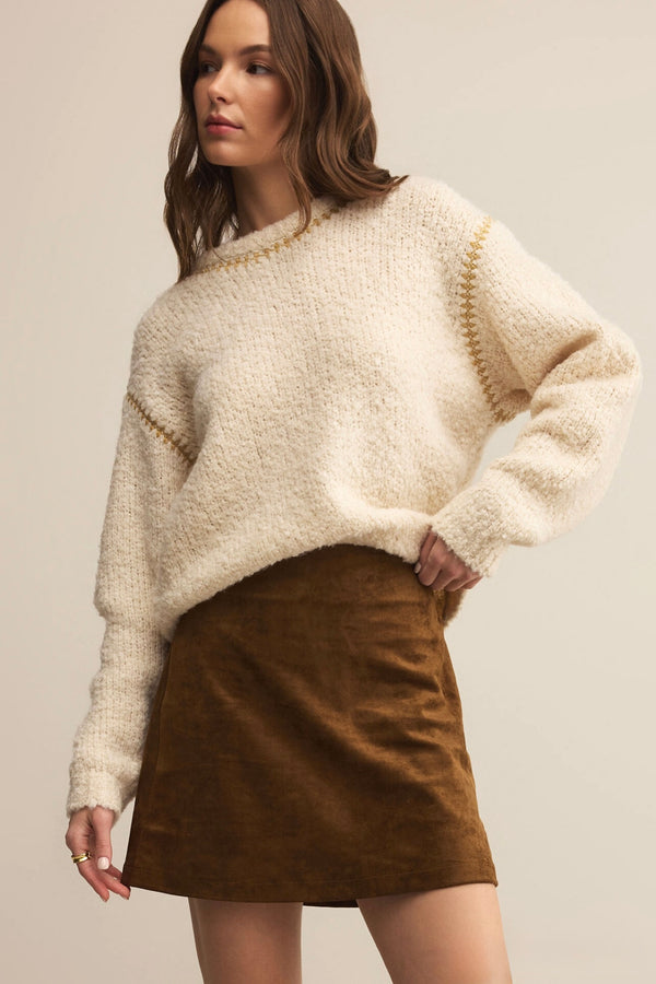 ciera faux suede mini skirt | coconut