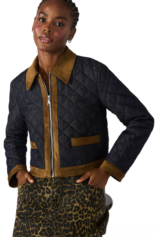 agatha quilted denim jacket