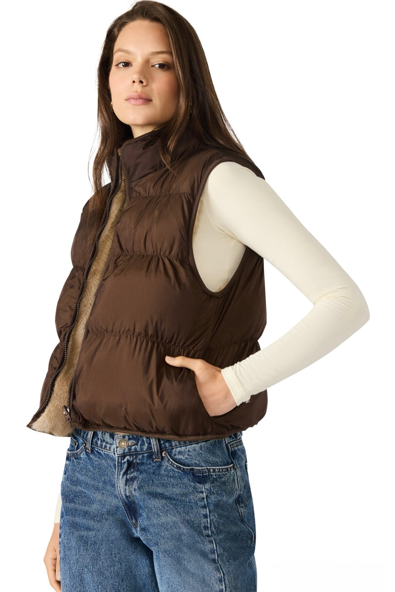 brady reversible puffer vest | espresso