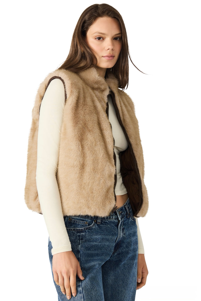 brady reversible puffer vest | espresso