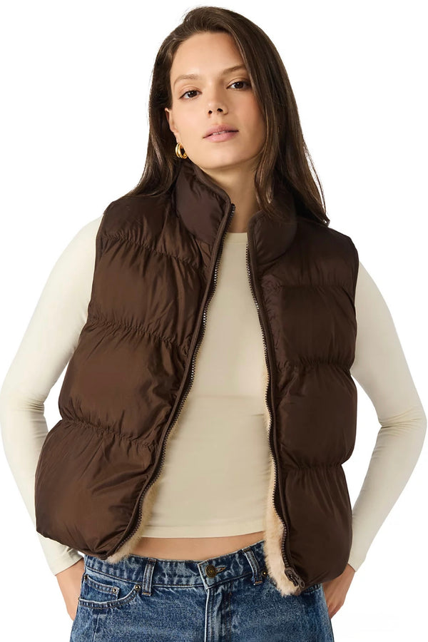 brady reversible puffer vest | espresso