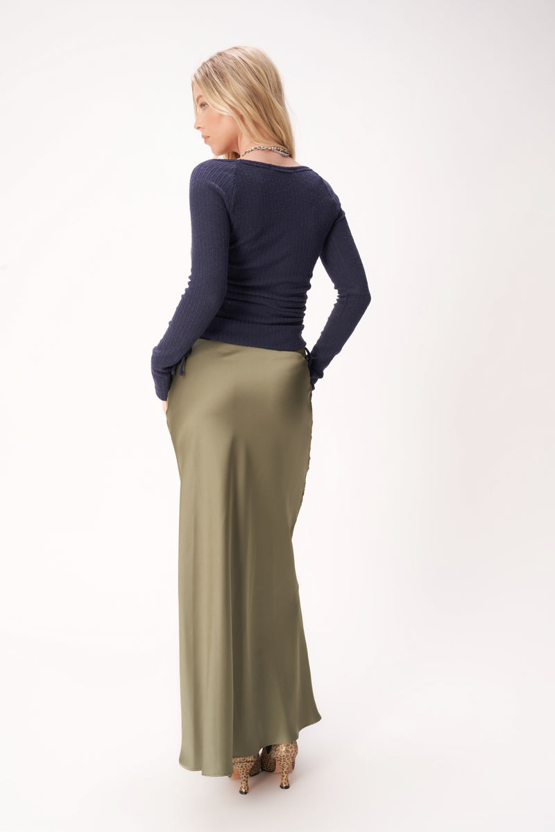 gimme more ruched side top | galaxy blue