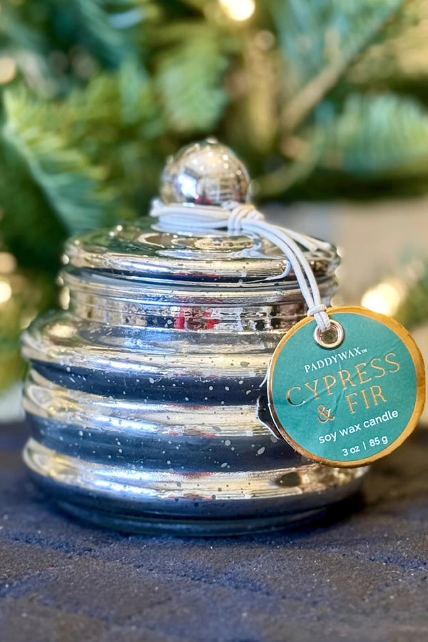 mercury beam candle | cypress & fir silver