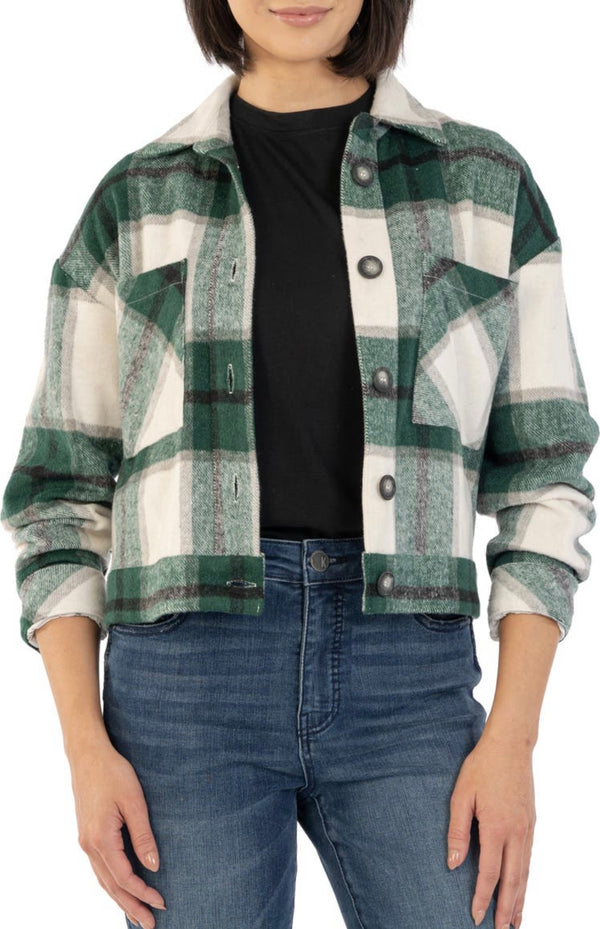 luciana crop plaid jacket