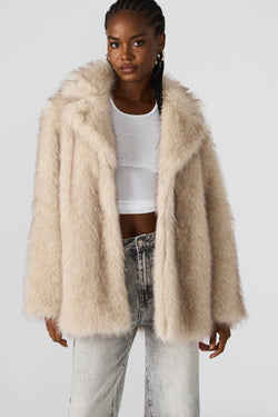 kindra faux fur coat | natural