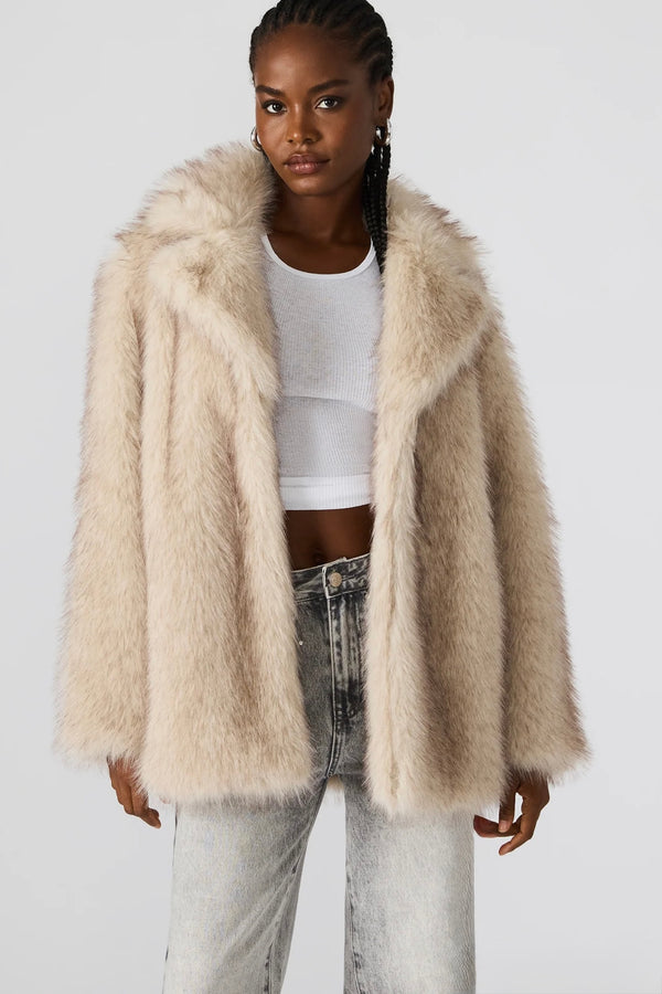 kindra faux fur coat | natural