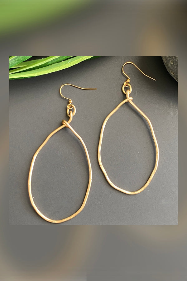hammered wavy oval hoops