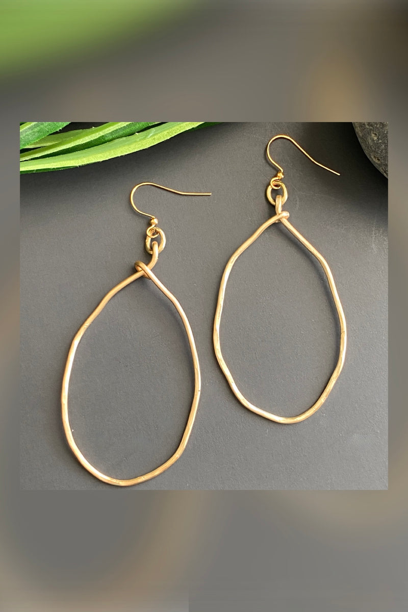 hammered wavy oval hoops