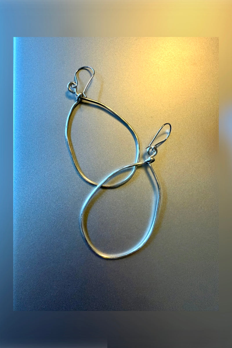 hammered wavy oval hoops