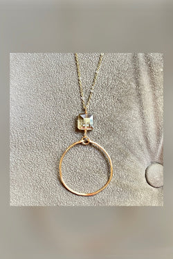 square crystal hoop necklace | more stones