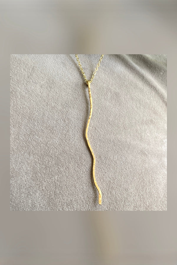 wavy gold branch necklace