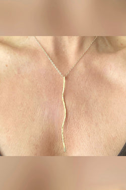 wavy gold branch necklace