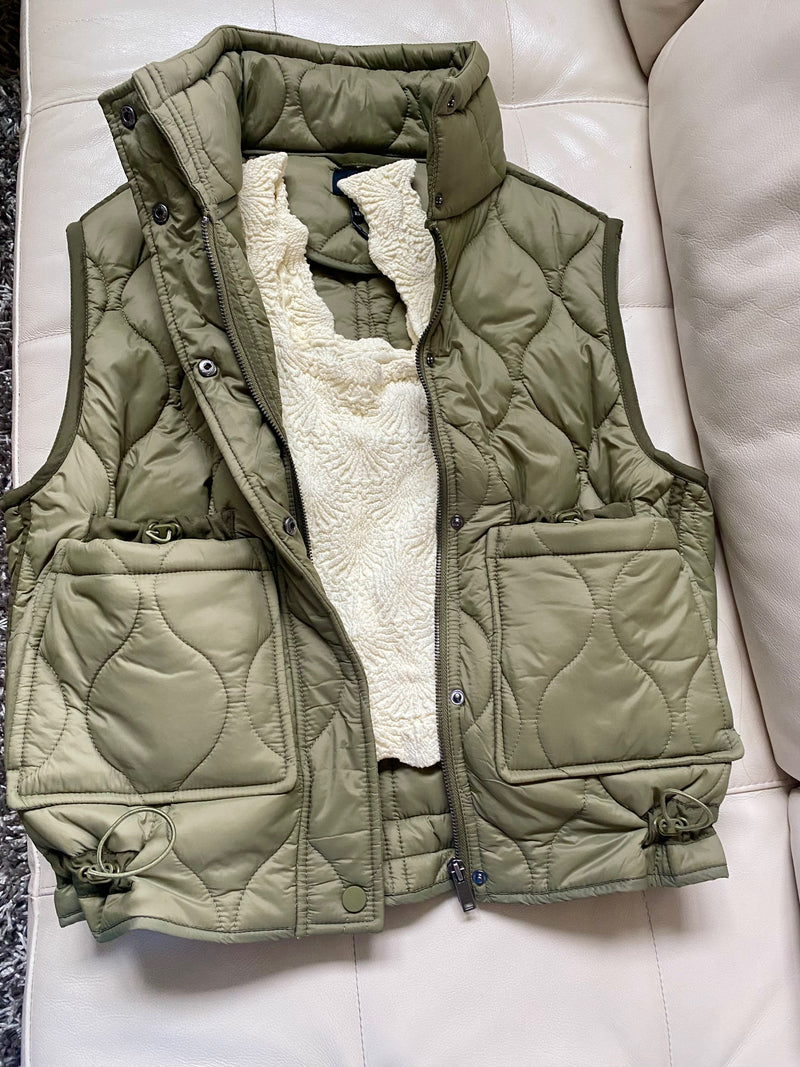 valky quilted vest | ash taupe