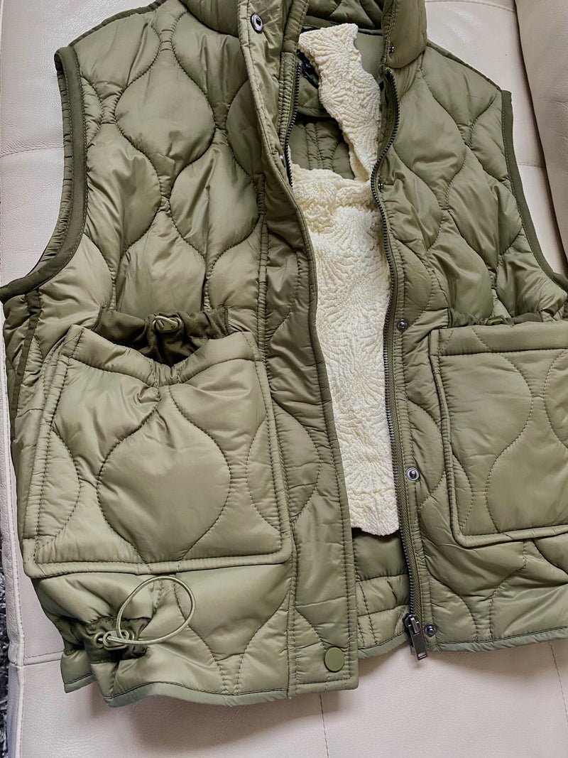 valky quilted vest | ash taupe