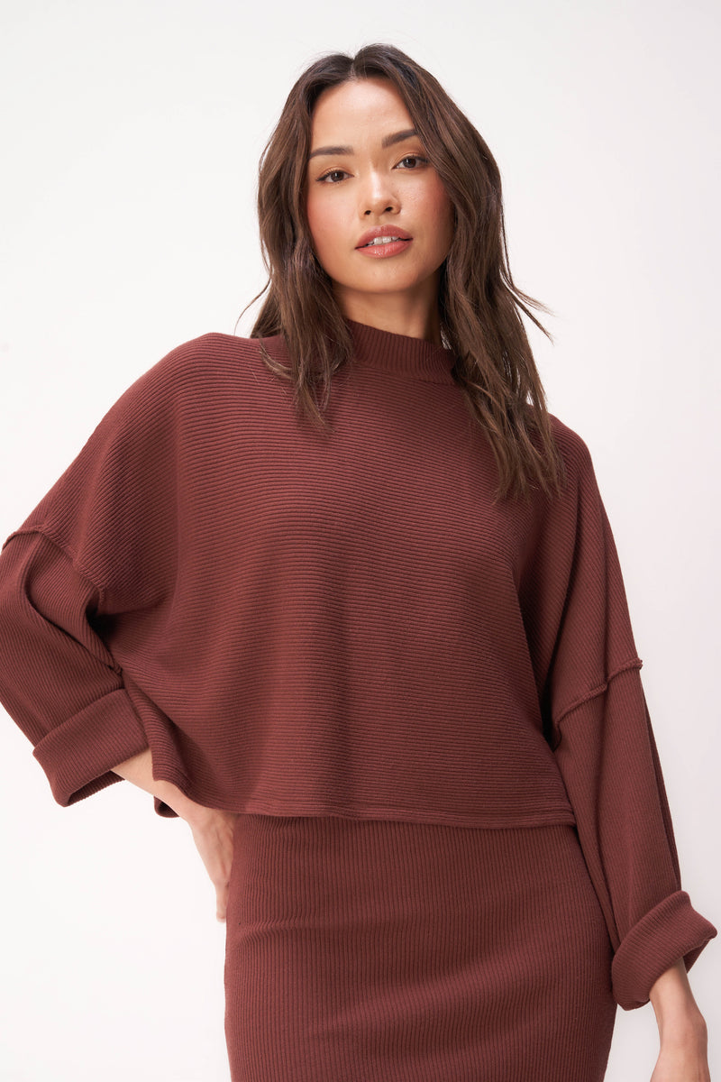 throw and go spiced copper sweater