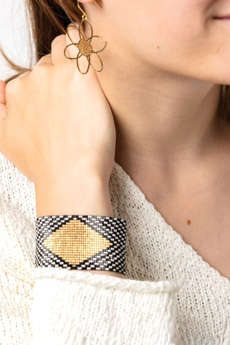 brooklyn diamond beaded bracelet