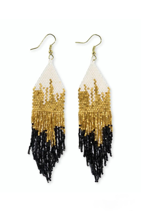 claire ombre fringe earrings | black