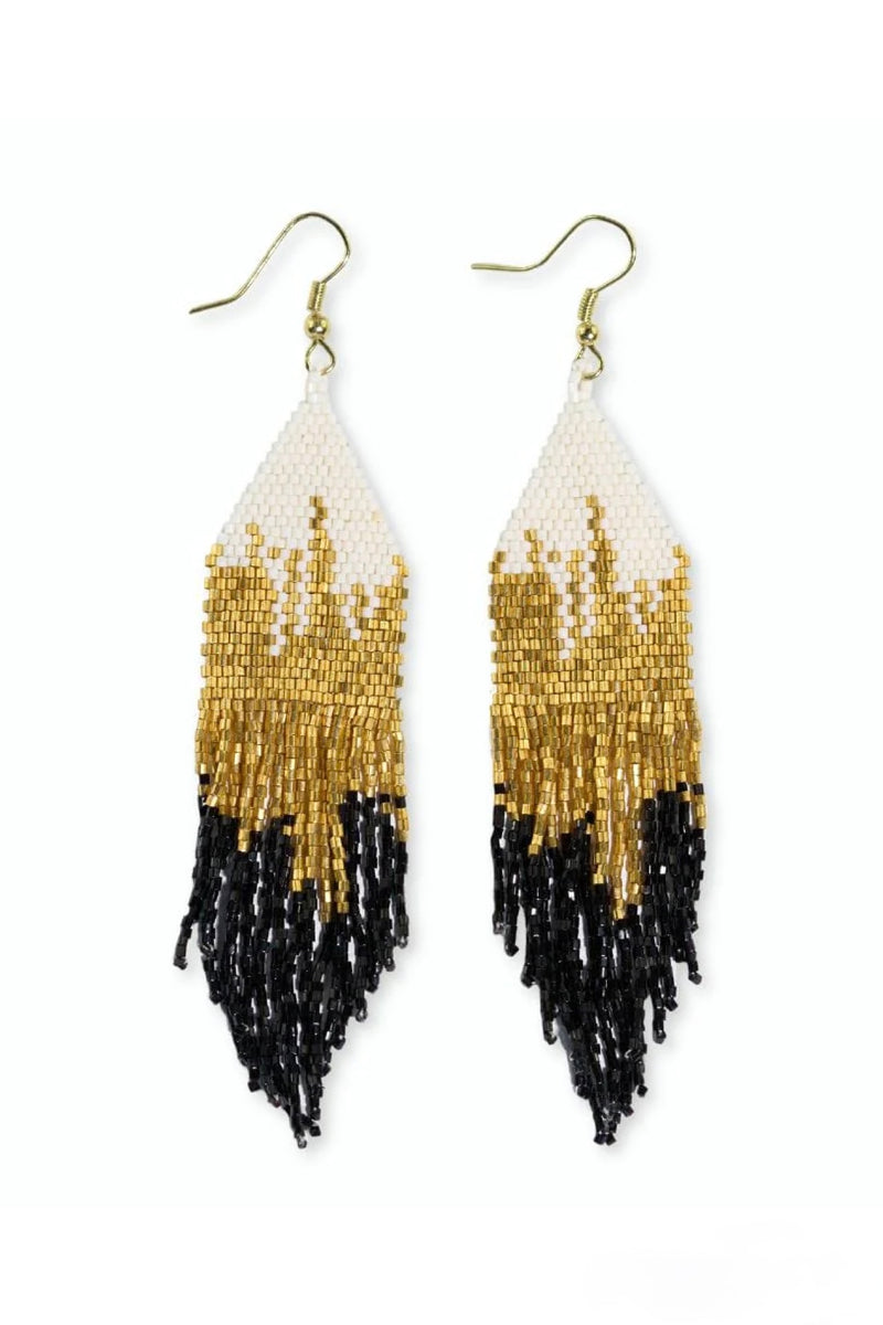 claire ombre fringe earrings | black