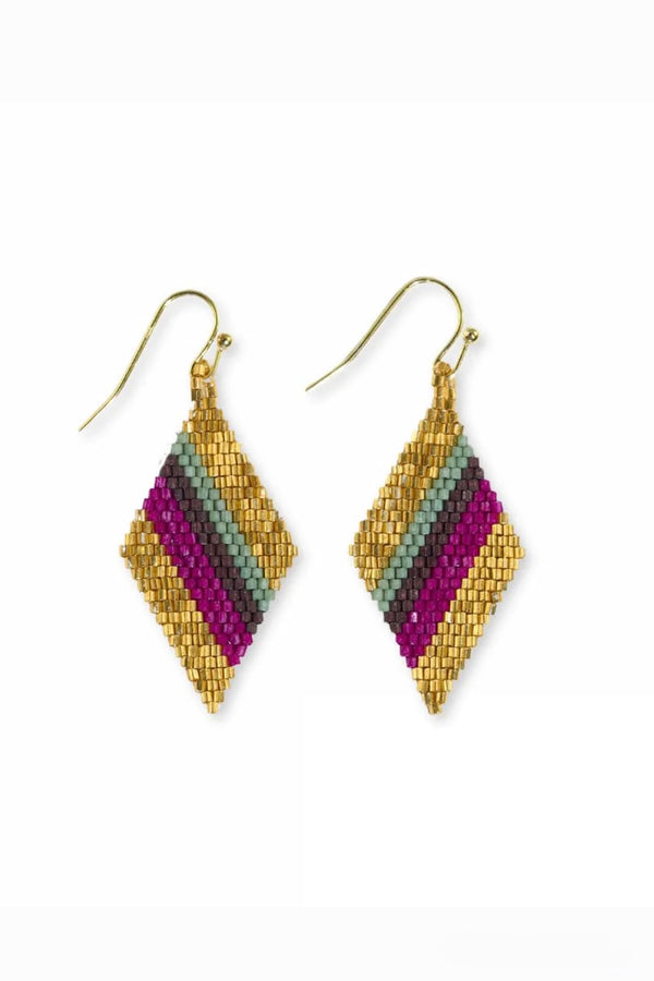 zelda stripe diamond drop earrings | more colors