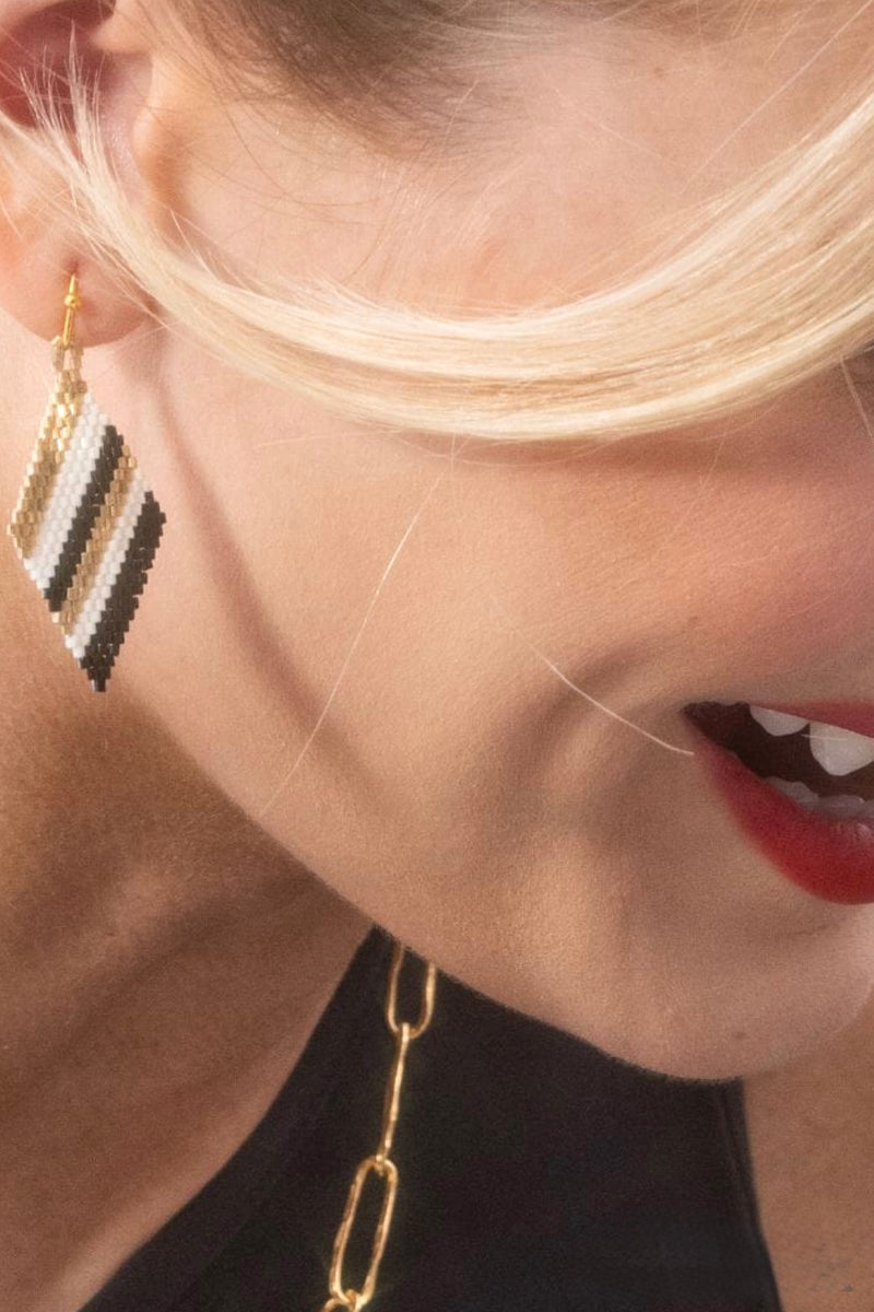 zelda stripe diamond drop earrings | more colors