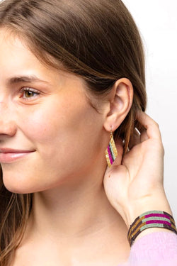 zelda stripe diamond drop earrings | more colors