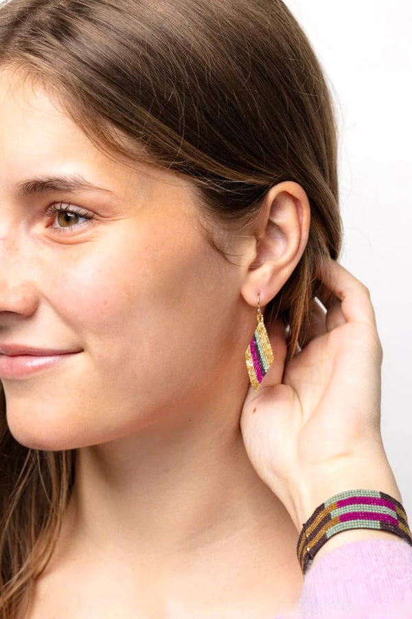 zelda stripe diamond drop earrings | more colors