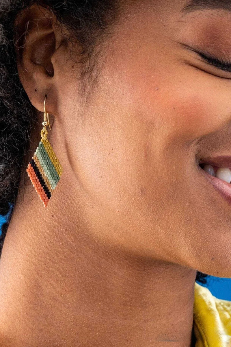zelda stripe diamond drop earrings | more colors