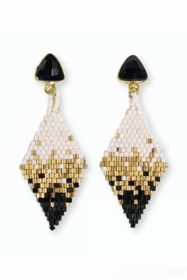 sky semi-precious stone diamond drop earrings