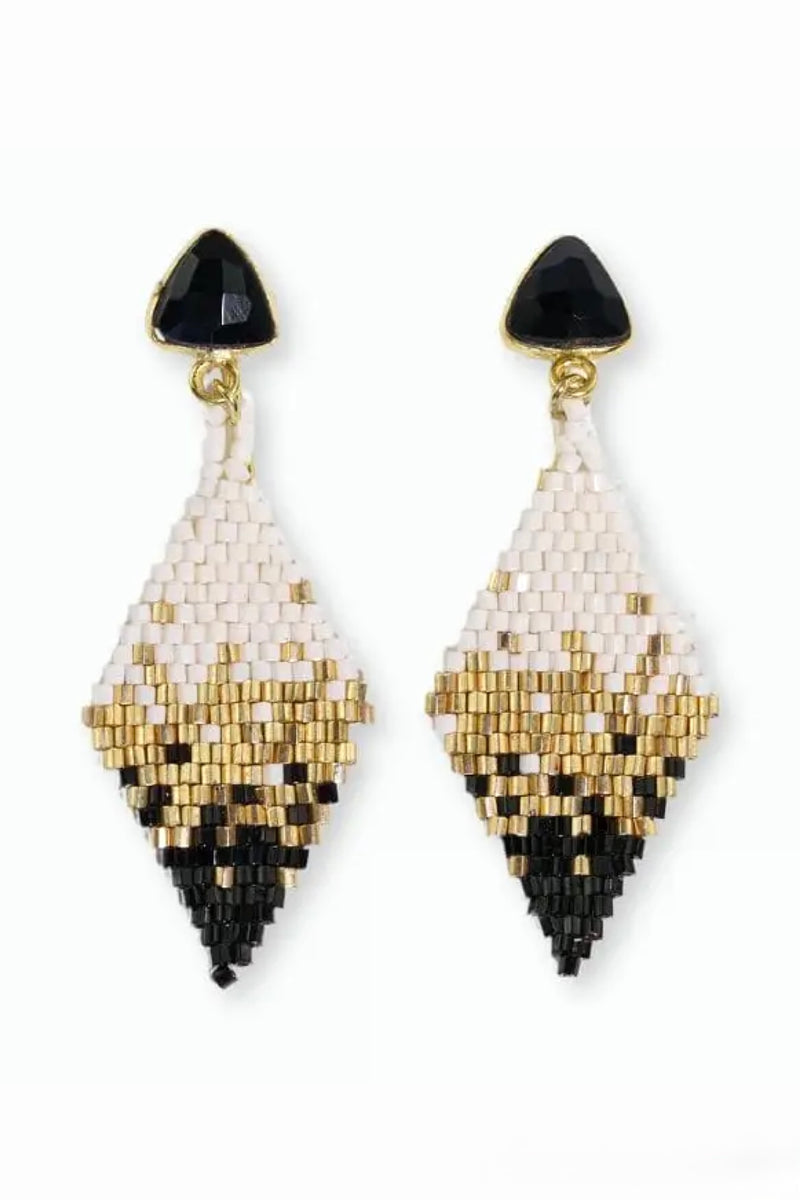 sky semi-precious stone diamond drop earrings