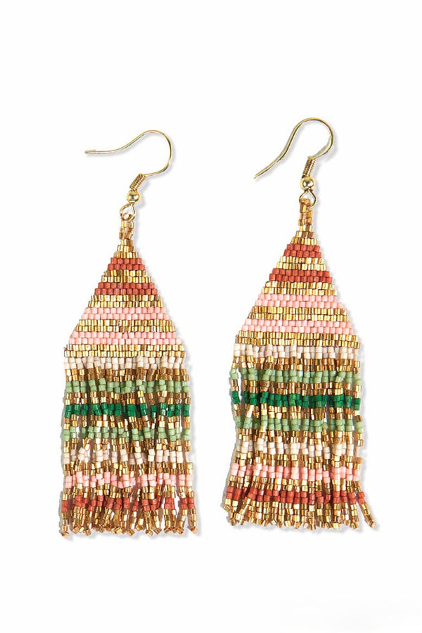 lexie horizontal lines fringe earring