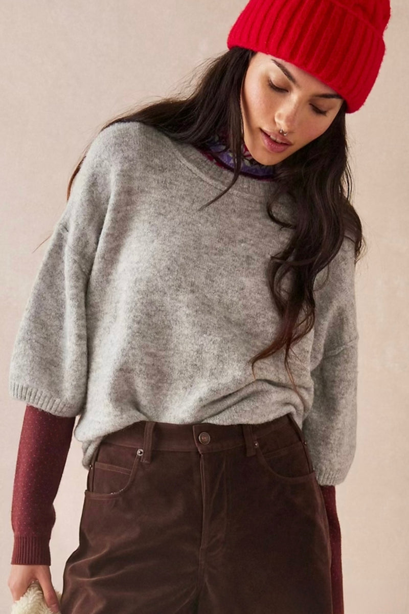 margot softspun sweater | heather grey