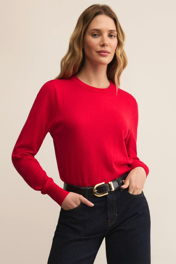 perfect layer sweater | festive red