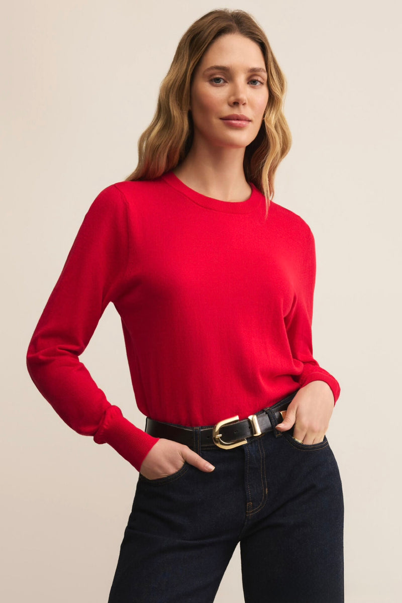 perfect layer sweater | festive red