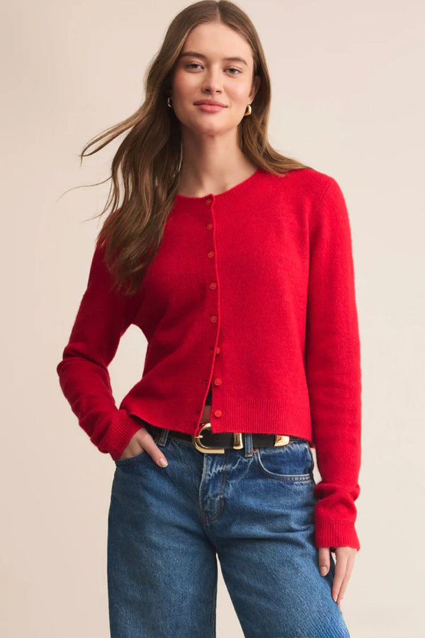 medina cardigan | festive red