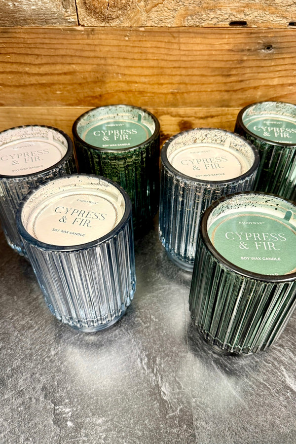 cypress fir holiday candles | green & silver