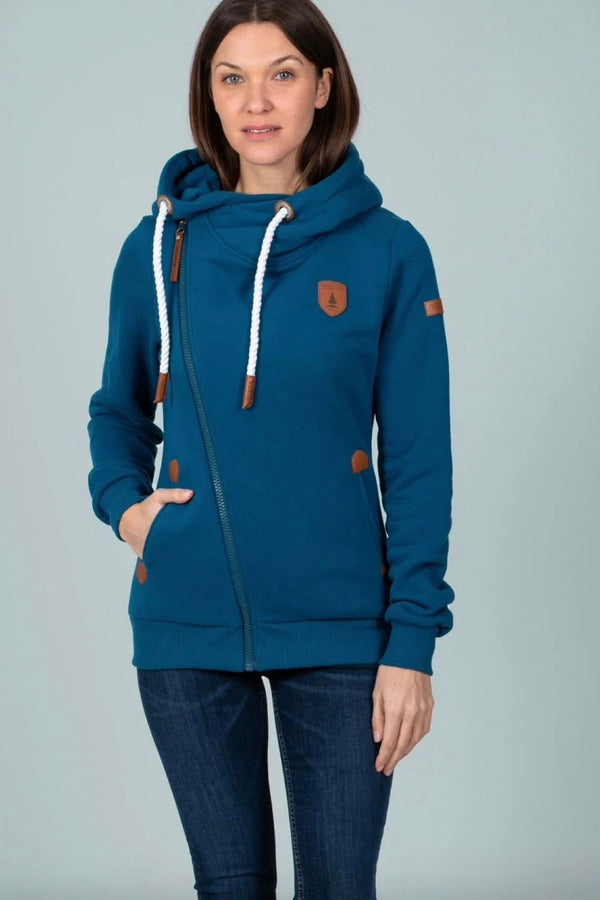 athena side zip hoodie | real teal