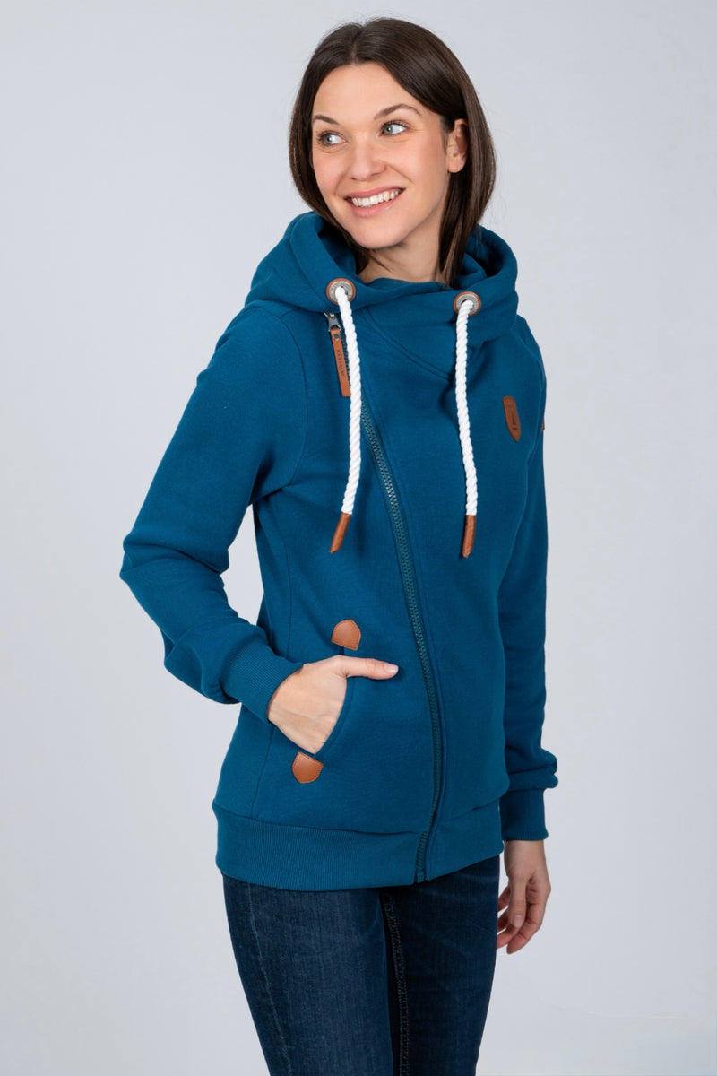 athena side zip hoodie | real teal