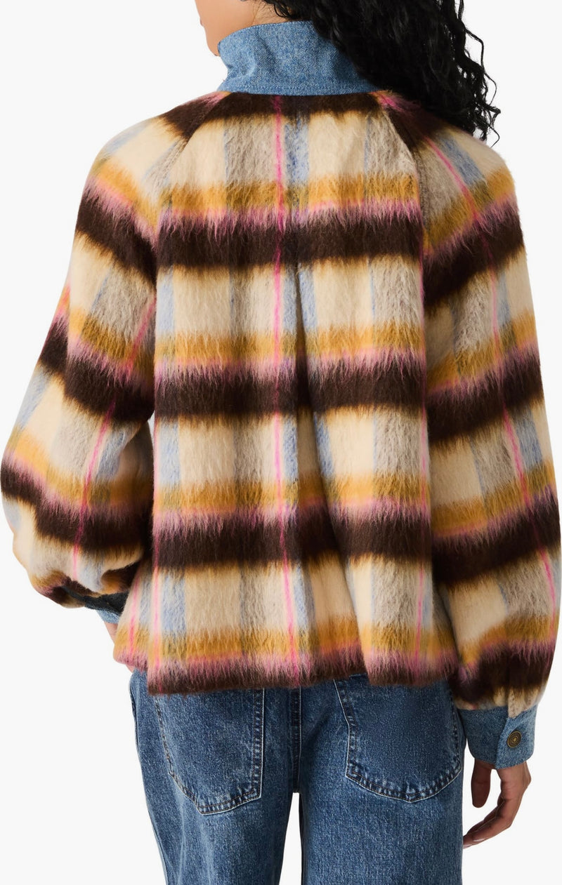 kaylen denim trim stripe jacket