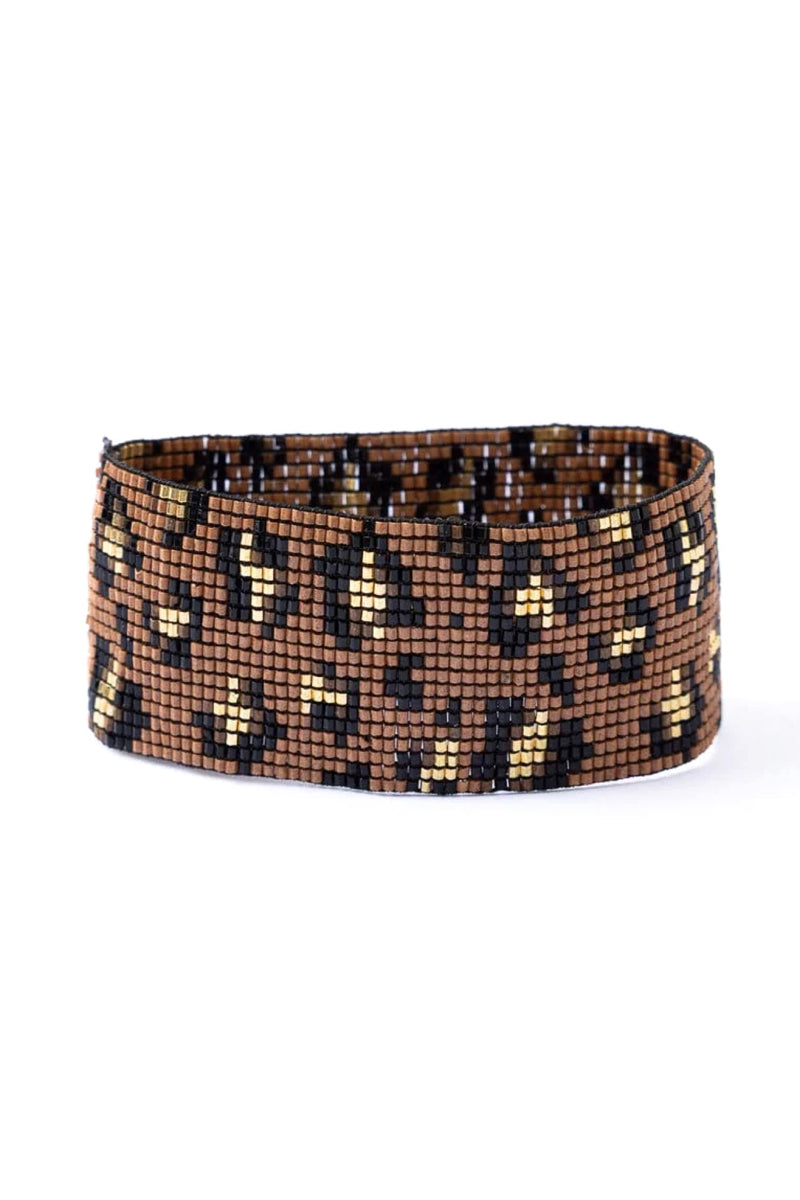 brooklyn cheetah print beaded bracelet