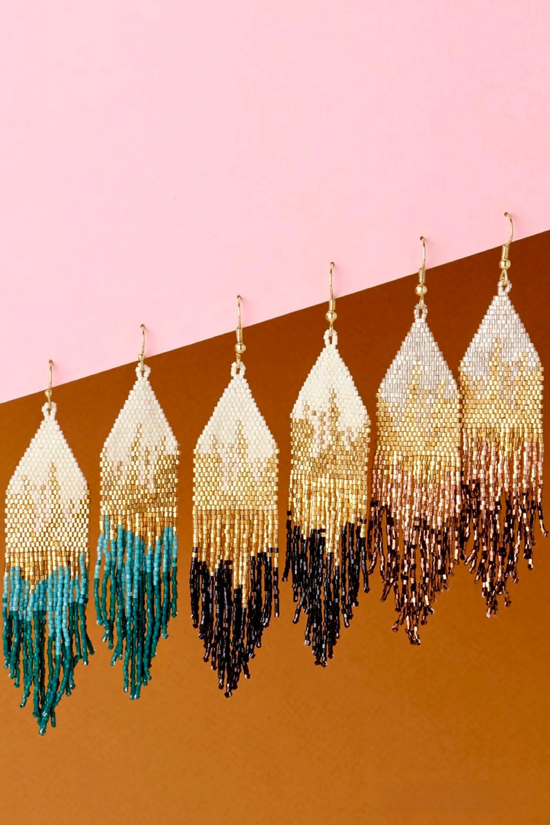 claire ombre fringe earrings | mixed metallic