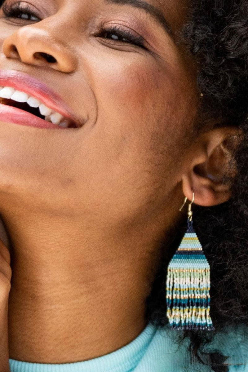 lexie horizontal lines fringe earring | more colors