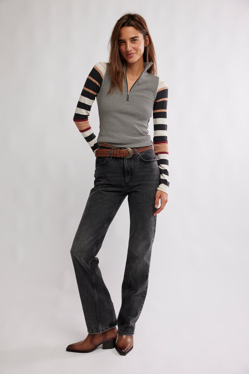 avery zip up | black combo