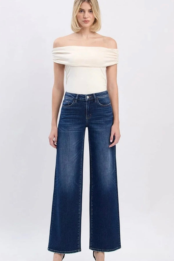 flying bird wide leg jeans
