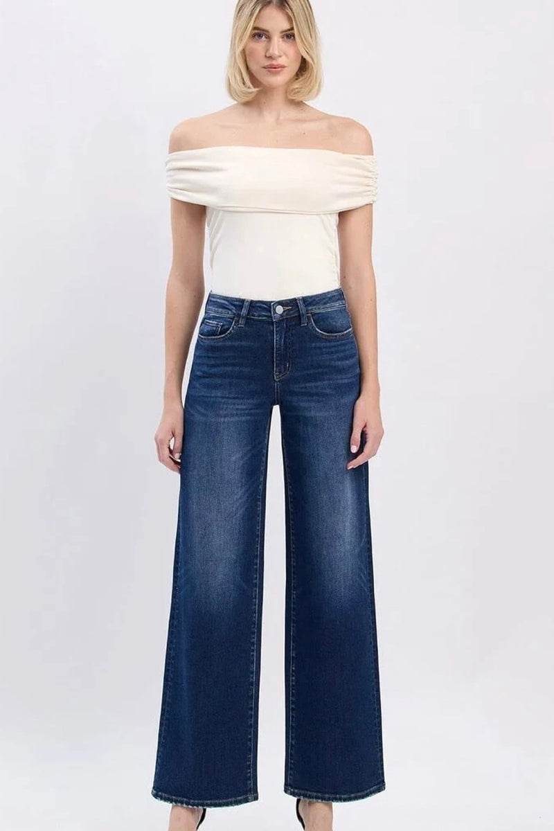 flying bird wide leg jeans