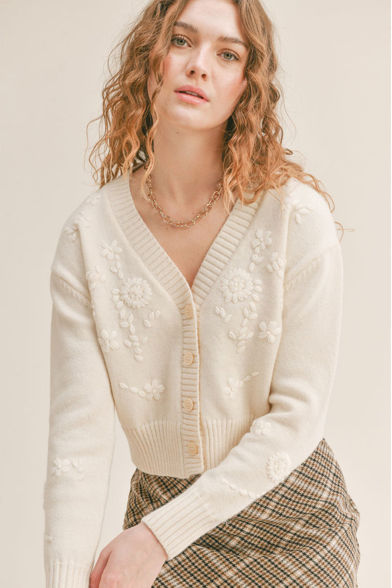 morning boutique allure light ivory cardigan – |