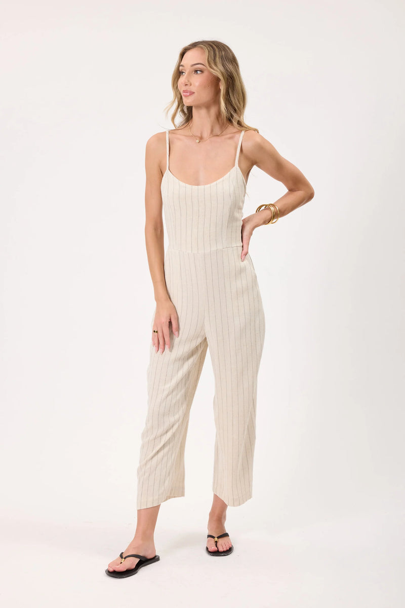 leilani linen jumpsuit | stripe