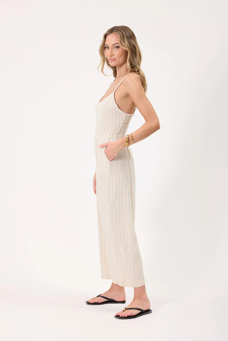 leilani linen jumpsuit | stripe