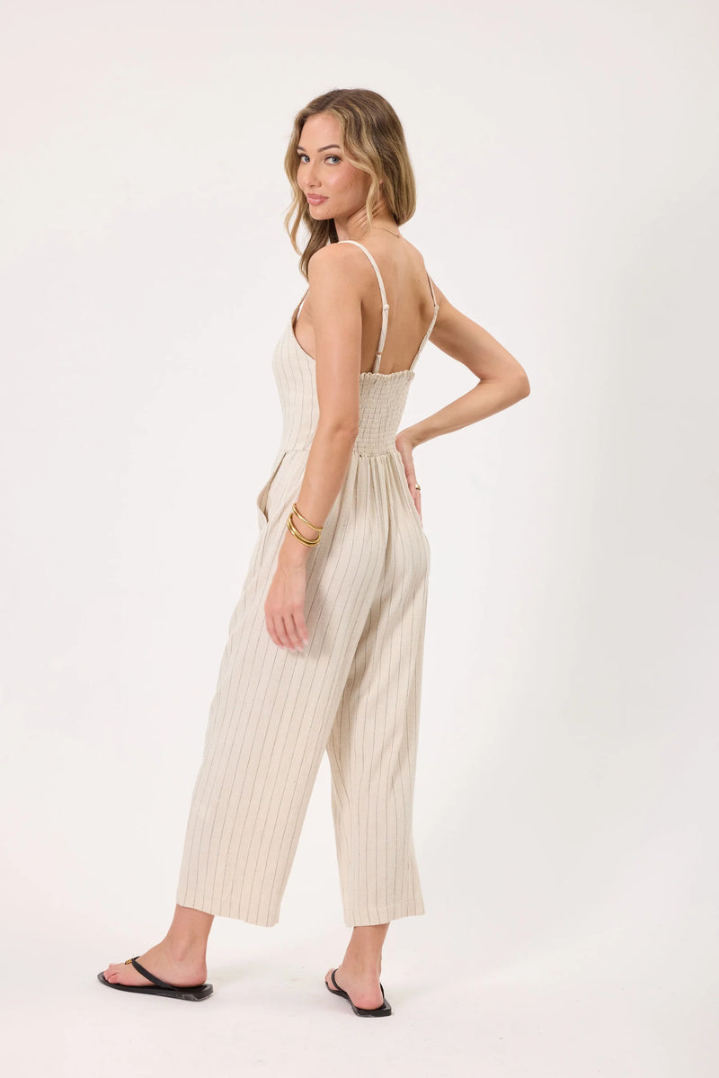 leilani linen jumpsuit | stripe