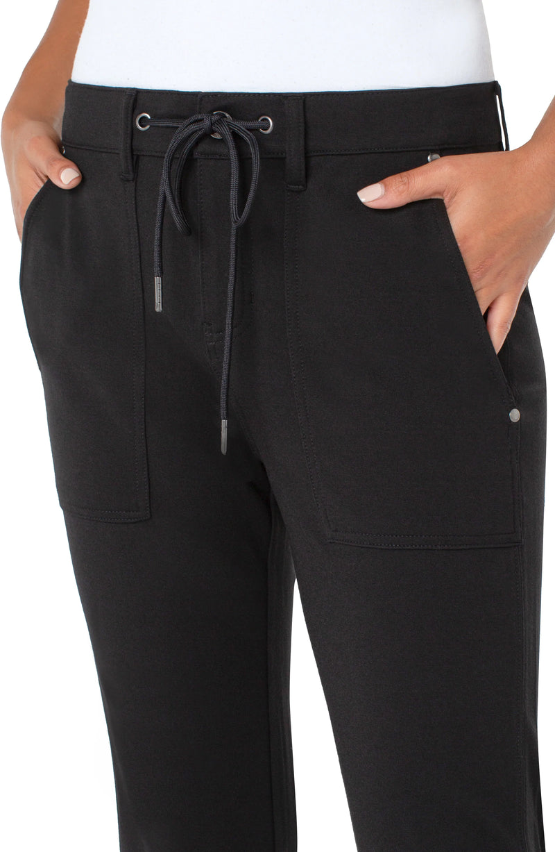 utility jogger with snap hem | black